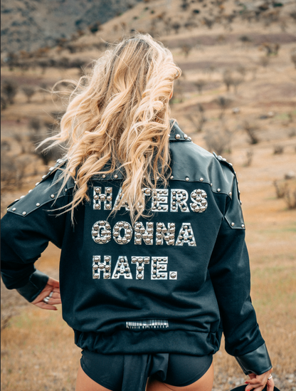 Bomber Jacket Oversize "HATERS GONNA HATE" by Cate Ceccarelli