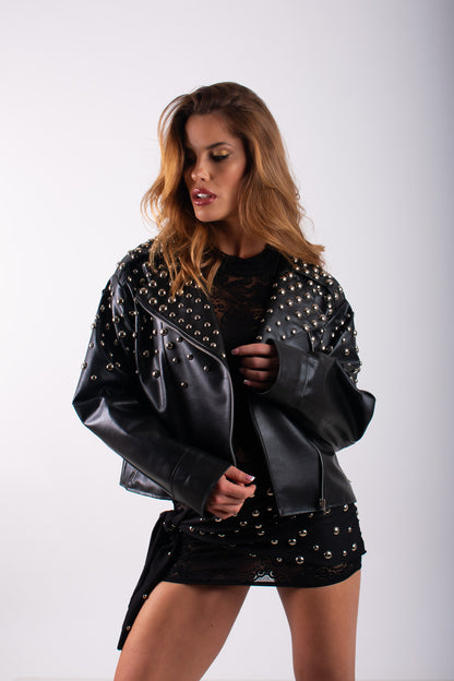 Chaqueta biker full tachas by Gala