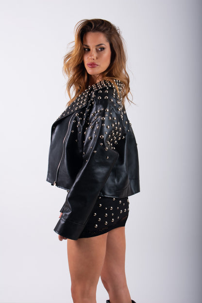 Chaqueta biker full tachas by Gala