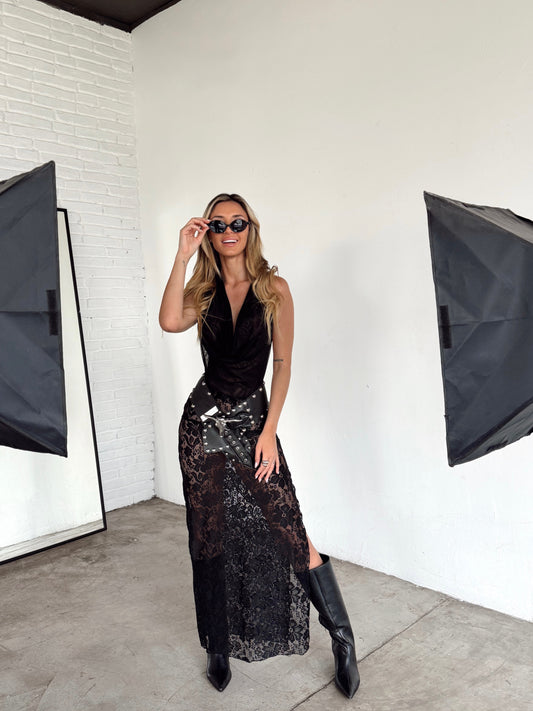 Vestido Drapeado lace by Gala